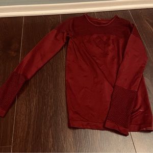CALIA Long Sleeve Burgundy Workout Top
